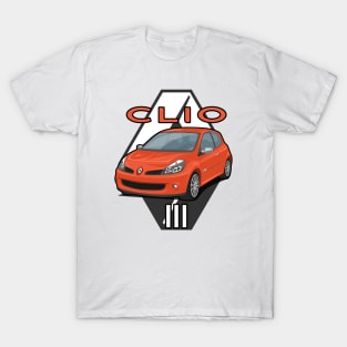 Clio III Car 3 Lutecia hatchback 2005 orange T-Shirt